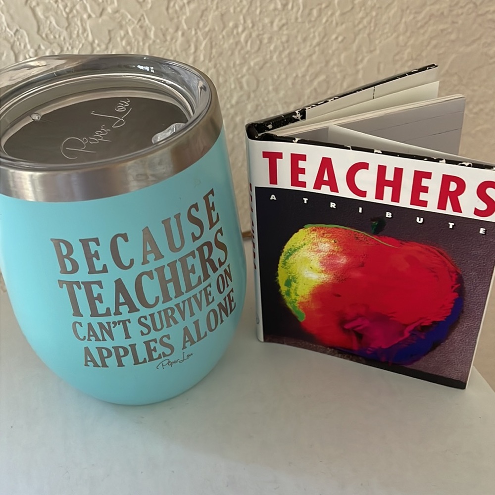Piper Lou Sea Foam Green Tumbler and Mini Teachers Book  New Without Tags
